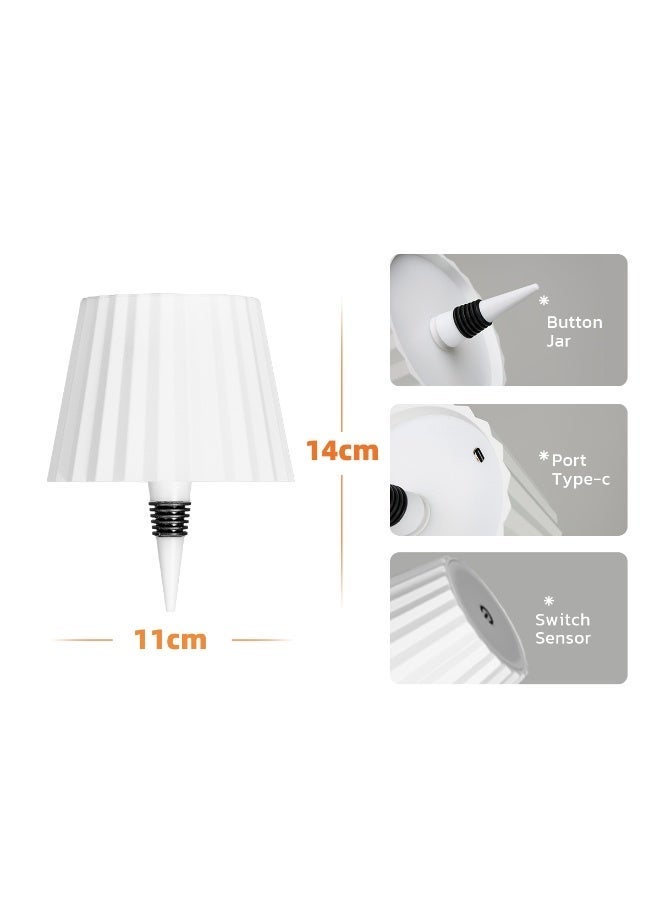 MODI Wine Bottle Stopper Lamp White 3W Rechargeable LED Bottle Light with 3 Color Touch Control, Type-C USB Portable Ambient Table Lamp for Bedroom, Bar, Restaurant, Wedding Decor - Image 5